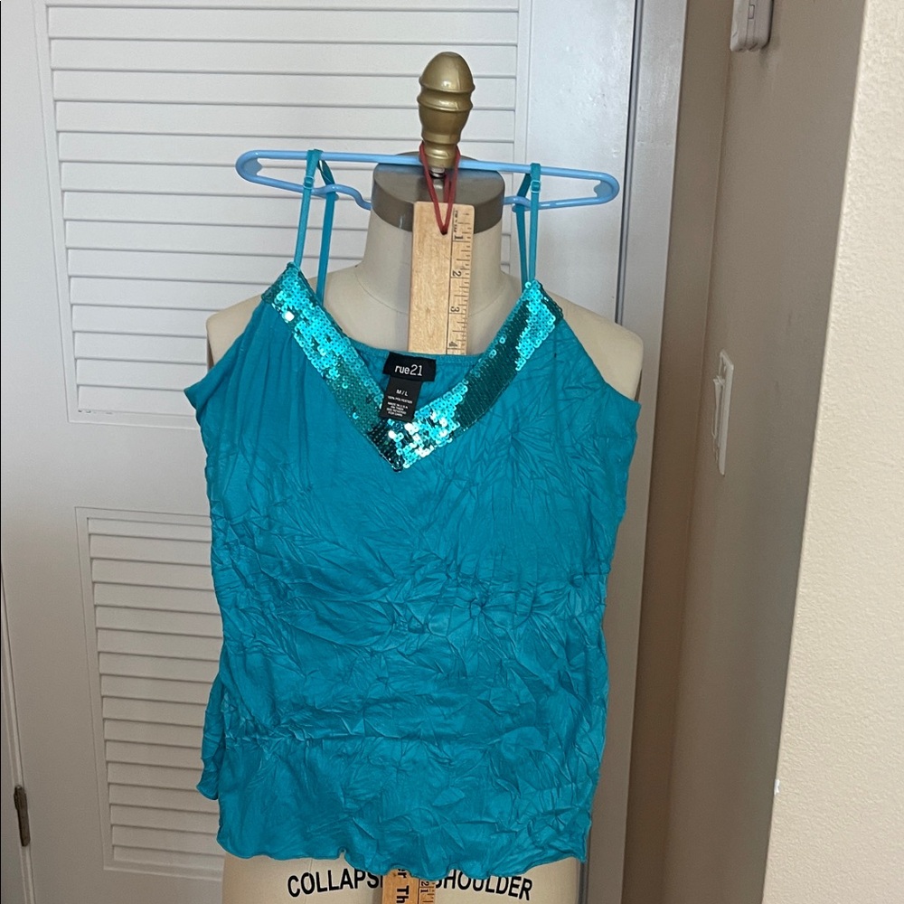 Rue21 Turquoise Sequin Camisole